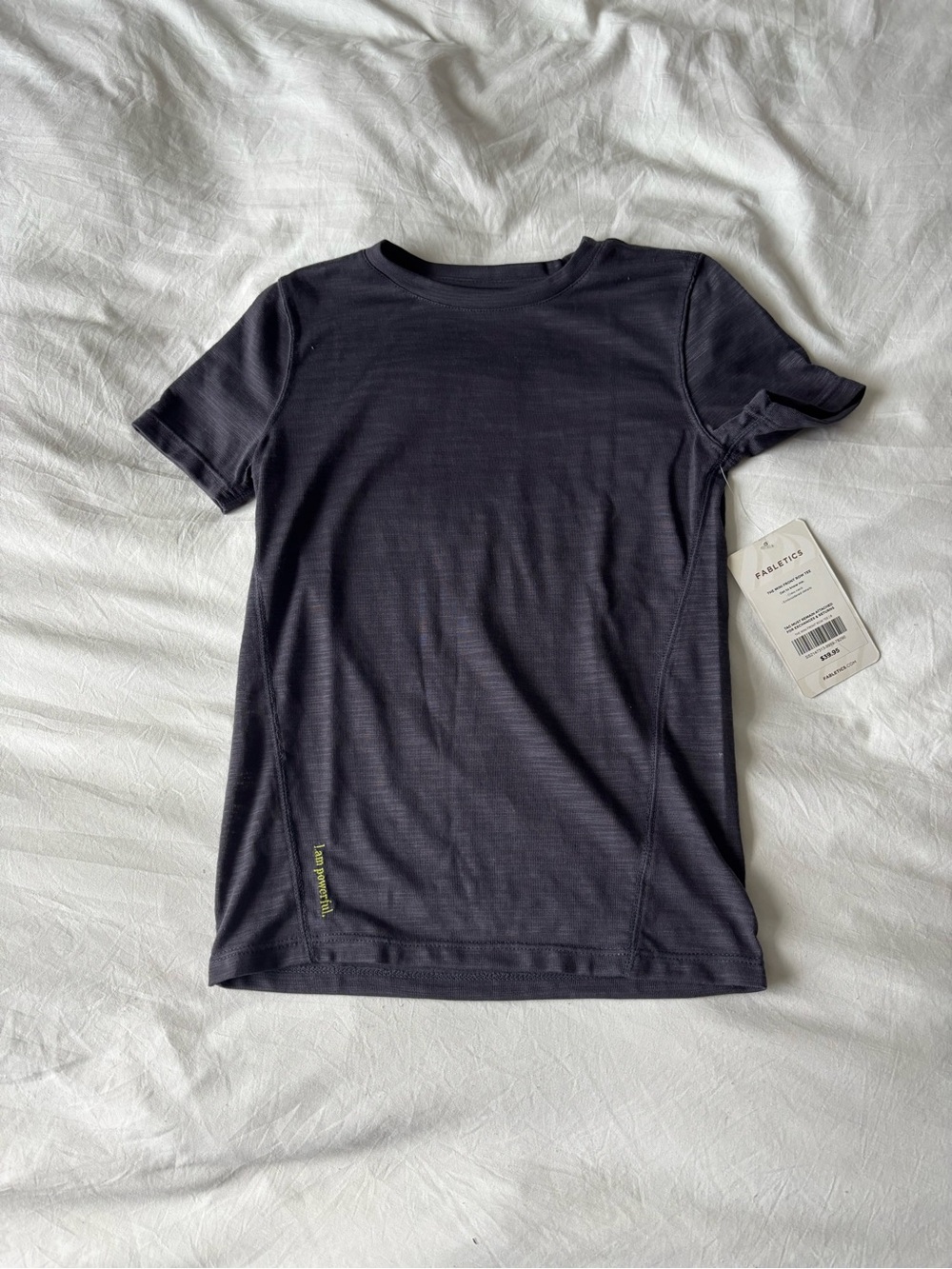 NWT Fabletics Mini Front Row Tee Purple Size 8 Activewear Top